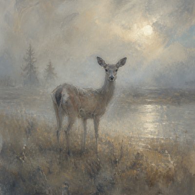 animal standing in natural pose — Atmospheric Impressionism Art Style