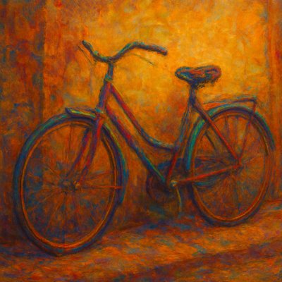 bicyle resting against a wall