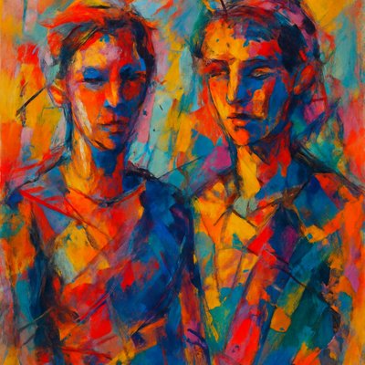 portrait of two people together