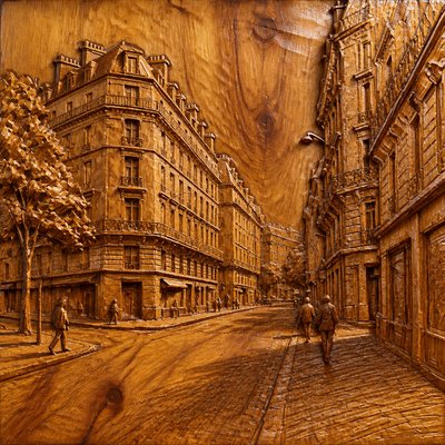 Wood Carving Sculpture Art Style Style Transfer Example