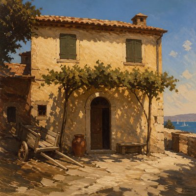 house with front view — Macchiaioli Art Style