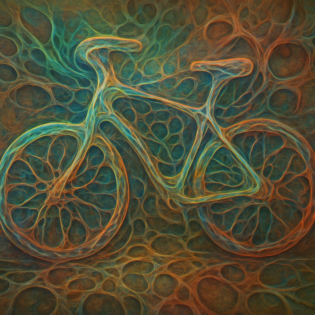 bicyle resting against a wall