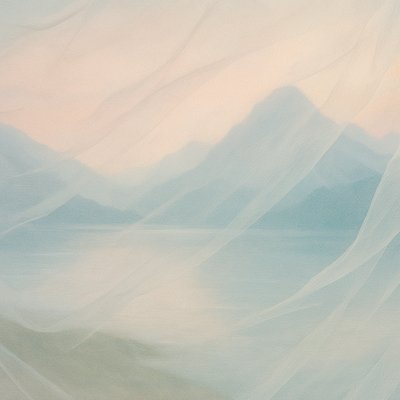 serene landscape with mountains and water