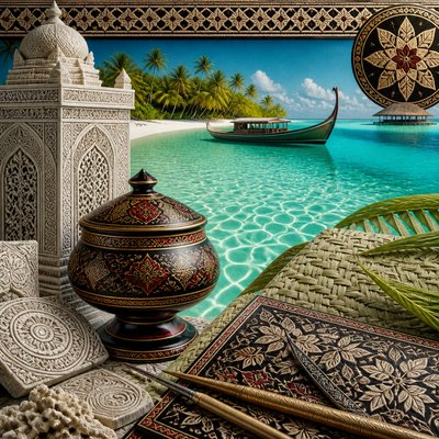 wide landscape with natural scenery — Maldivian Art Style