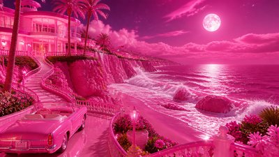 a moonlit coastline with cliffs and crashing surf, no people