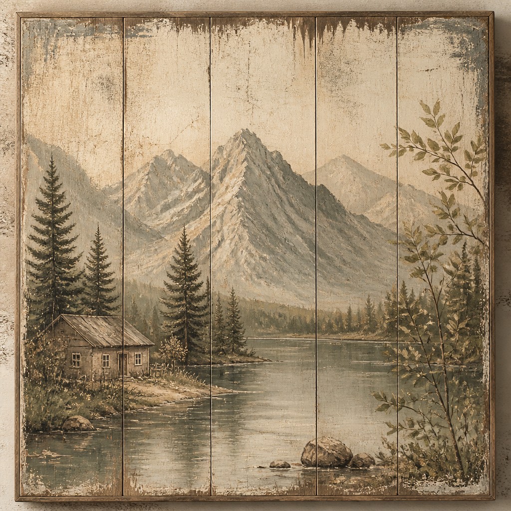 serene landscape with mountains and water