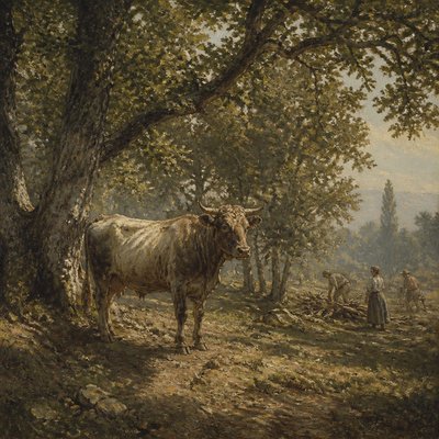 animal standing in natural pose — Barbizon Art Style