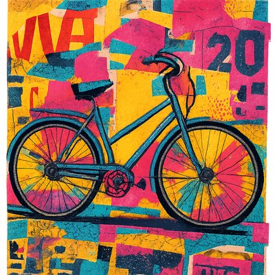 bicyle resting against a wall