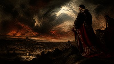 sweeping panoramic landscape with a dramatic sky