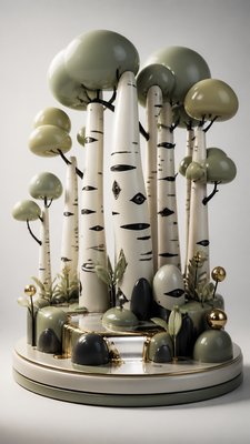 a serene birch forest in soft morning light, no people, no text