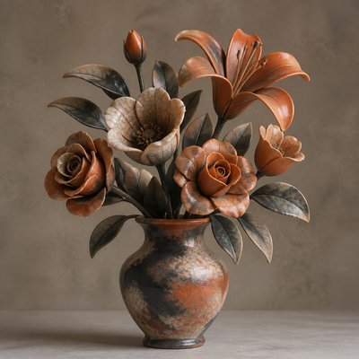 bouquet of flowers in a glass vase