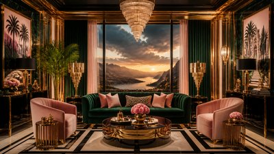 sweeping panoramic landscape with a dramatic sky