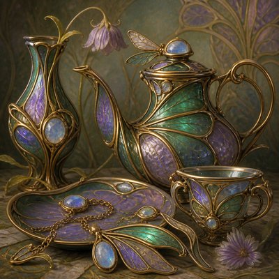 still life with everyday objects — Art Nouveau Jewelry Design