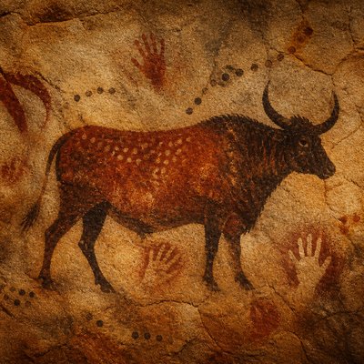 animal standing in natural pose — Prehistoric Cave Art Style