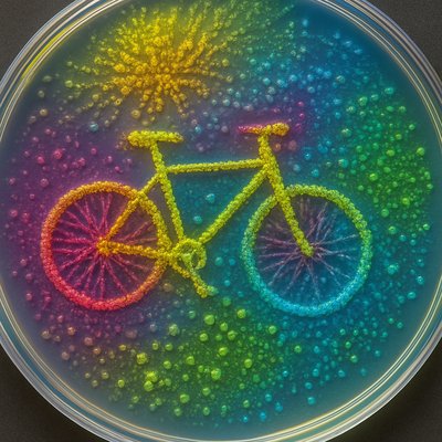 bicyle resting against a wall