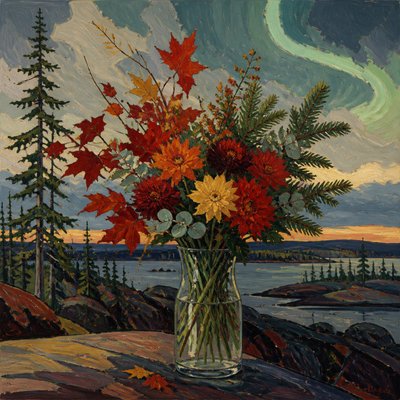bouquet of flowers in a glass vase