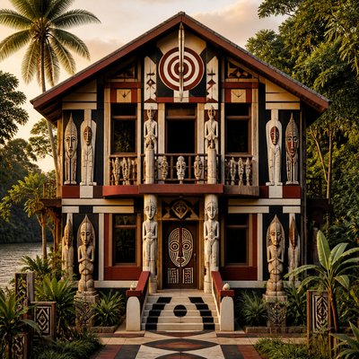 house with front view — Congo Art Style
