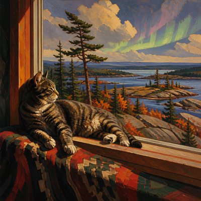 a cat lounging in a sunlit window