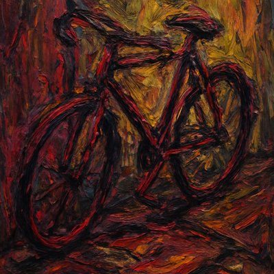 bicyle resting against a wall