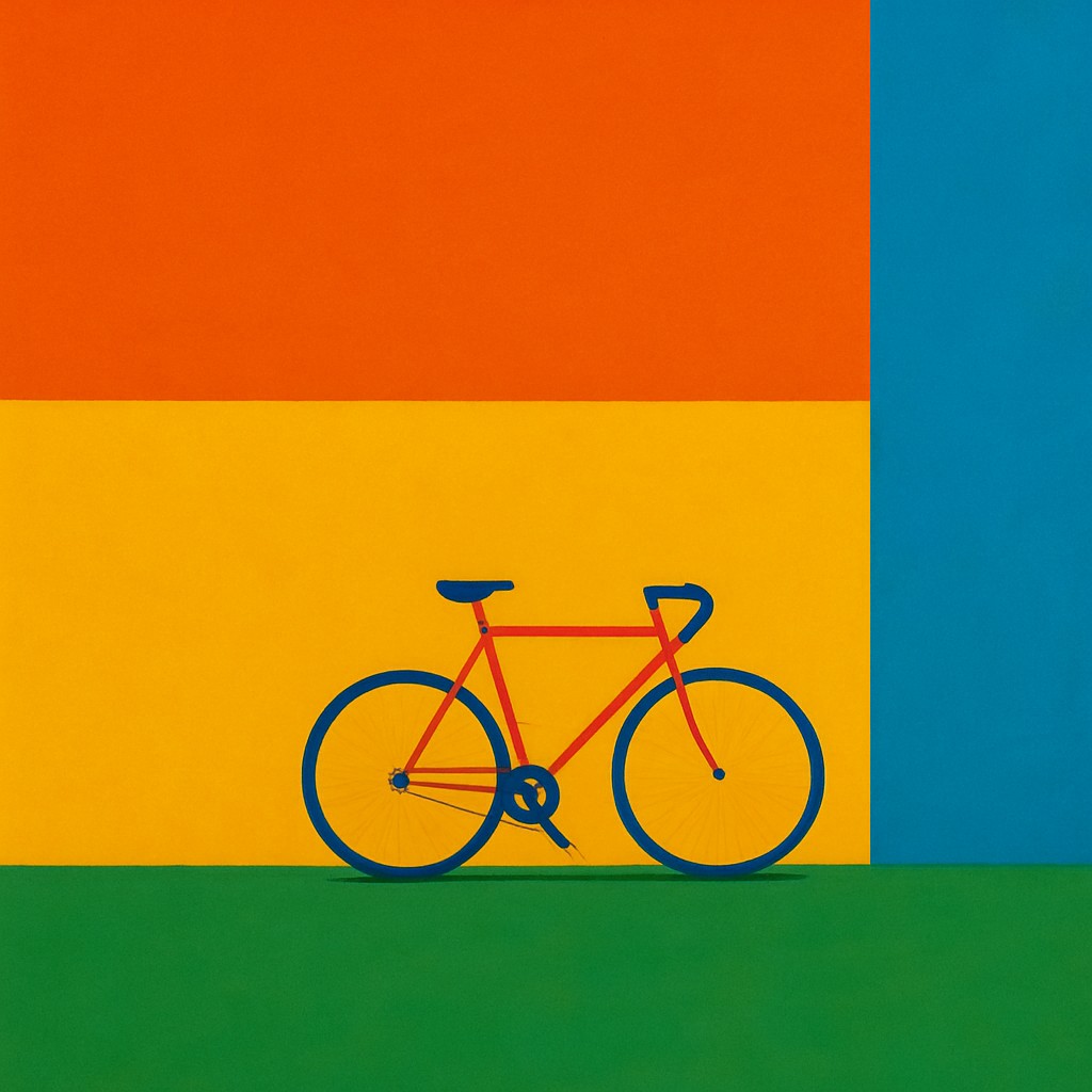bicyle resting against a wall