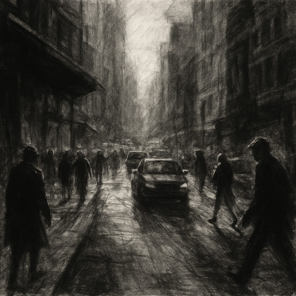urban street with city activity