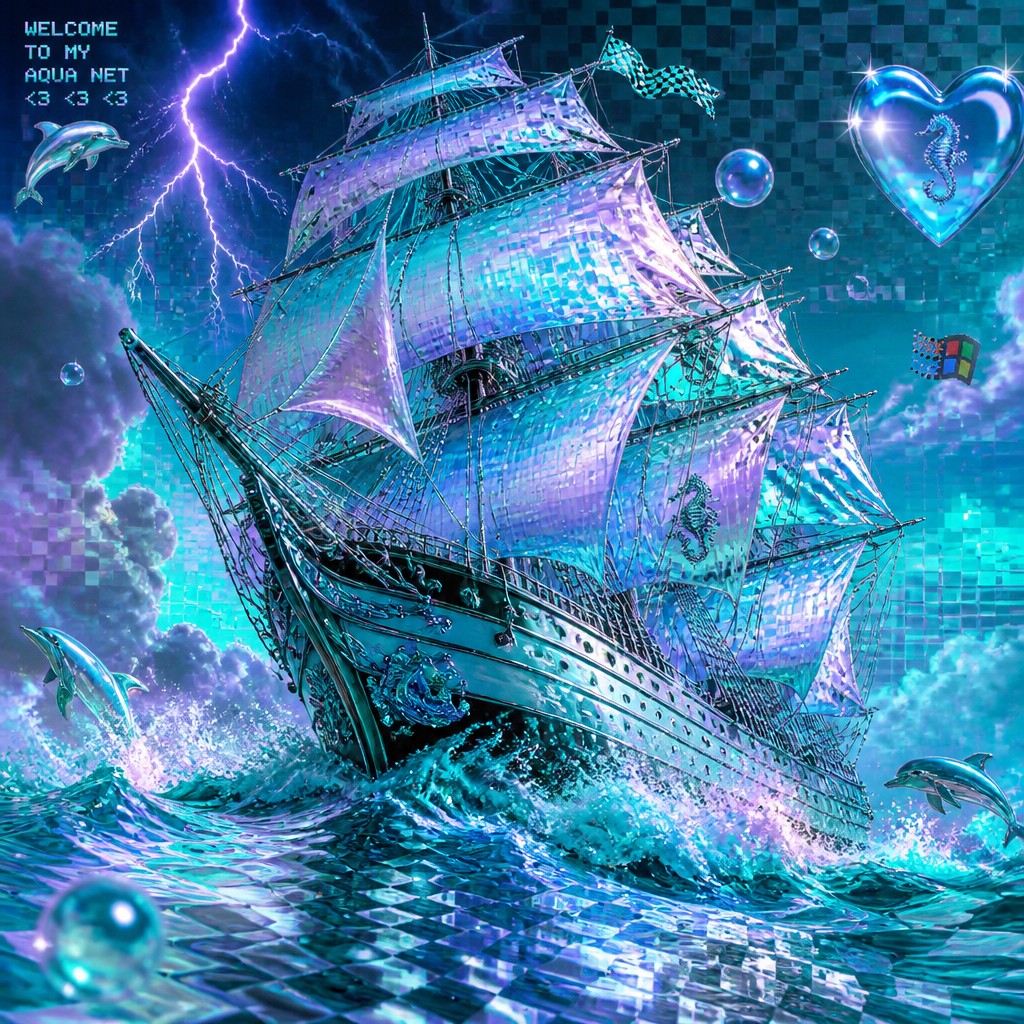 sailing ship on a stormy sea — Seapunk Aesthetic