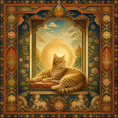 a cat lounging in a sunlit window