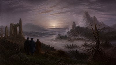 sweeping panoramic landscape with a dramatic sky