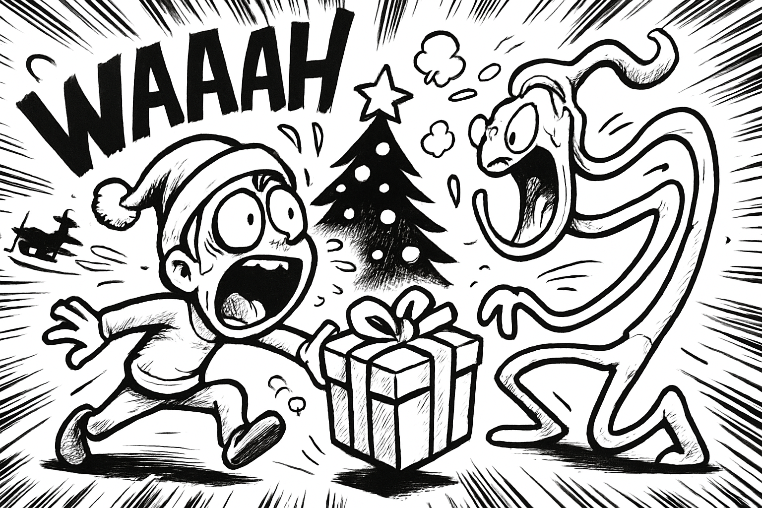 Create coloring book with christmas eve thame in 30 pages