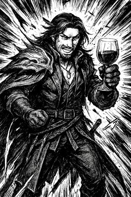 a man with a glass of wine in his hand
