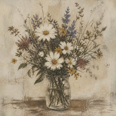 bouquet of flowers in a glass vase