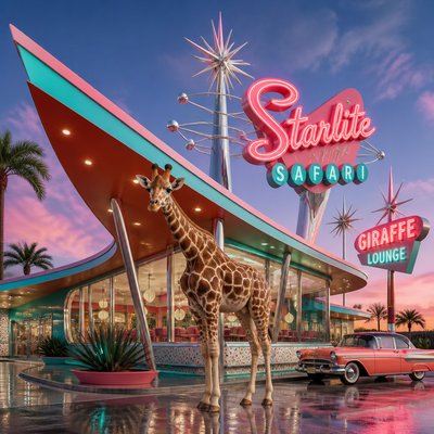 animal standing in natural pose — Googie Architecture