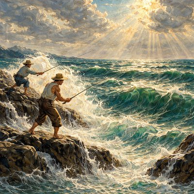 The reverberations of sound in many waters shining with glory 