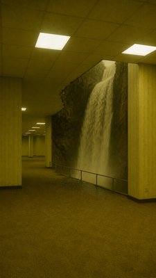 towering waterfall cascading down a cliff