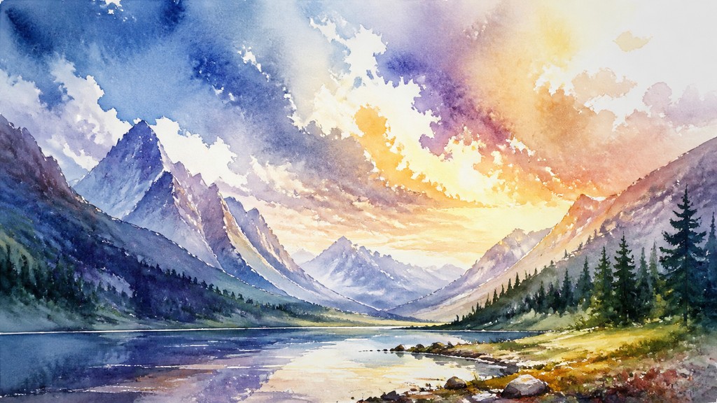 sweeping panoramic landscape with a dramatic sky