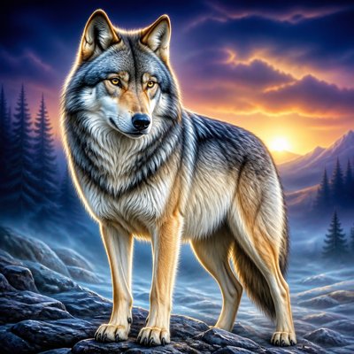 animal standing in natural pose — Airbrush Art Style