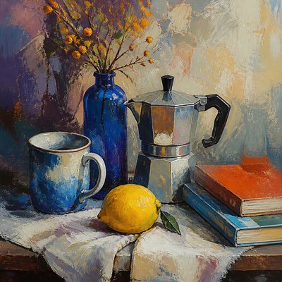 still life with everyday objects — Digital Painting Art Style