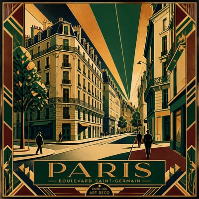 Art Deco Poster Design Style Transfer Example