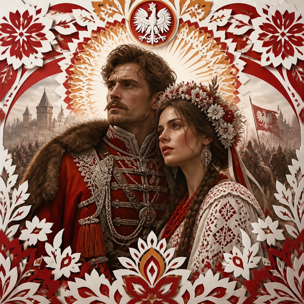 portrait of two people together — Polish Art Style