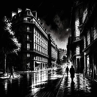 Noir Comic Art Style Transfer Example