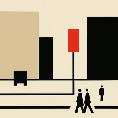 urban street with city activity