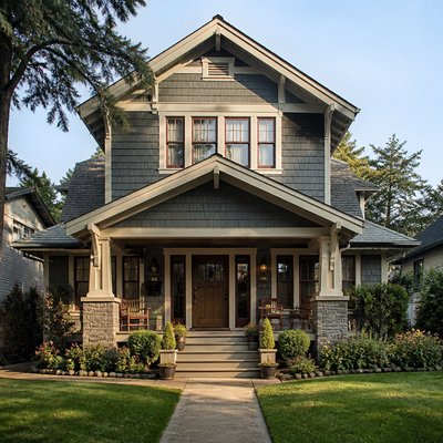 house with front view — Contemporary Realism Art Style