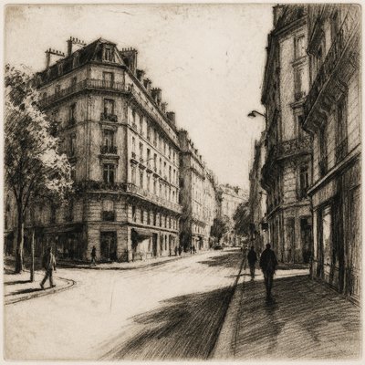 Drypoint Print Style Style Transfer Example
