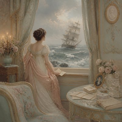 sailing ship on a stormy sea