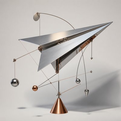 a paper plane, clean minimal composition on a plain background, no text
