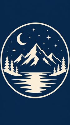 a tranquil mountain lake beneath a starry night sky, no people, no text