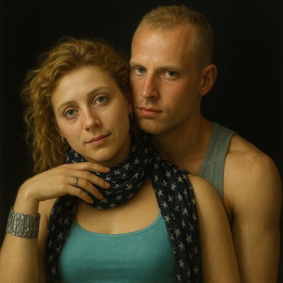 a man and a woman posing for a picture