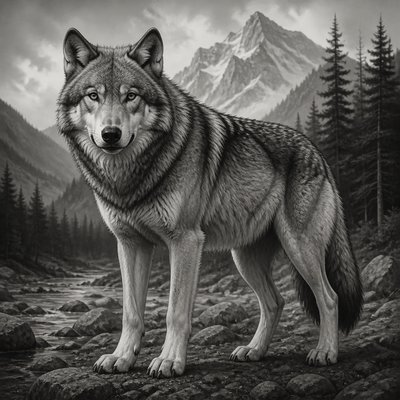 animal standing in natural pose — Tone Art Style