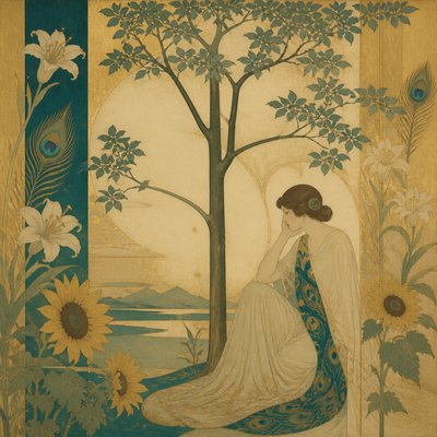 a tree in nature — Aesthetic Movement Art Style