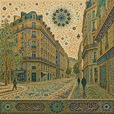Islamic Golden Age Art Style Style Transfer Example